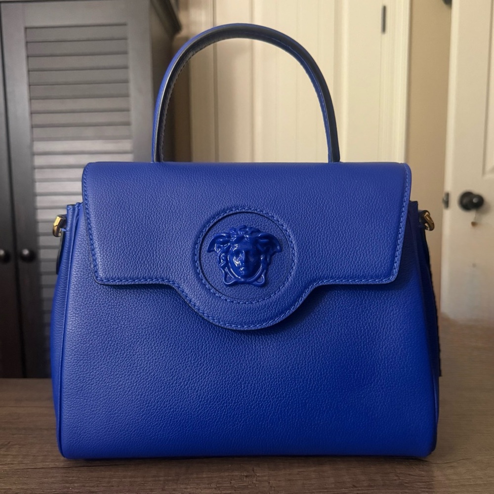 Versace Blue La Medusa Handbag